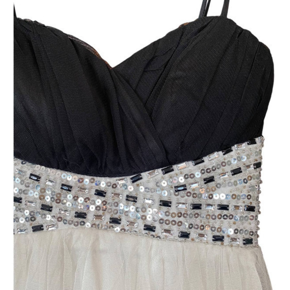 B. Darling White‎ Black Sequin Sweet Heart Cocktail Special Occasion Dress 3/4 - Picture 5 of 10